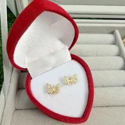 Aretes mariposa oro 10 k
