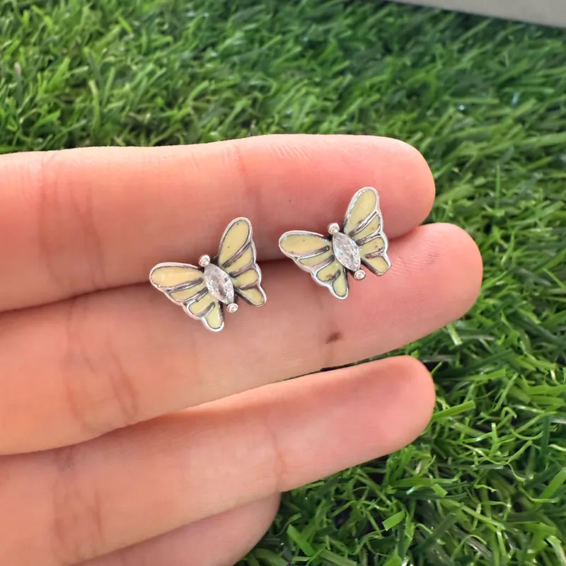 Aretes mariposas amarillas 