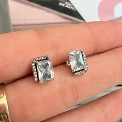 Aretes piedra cuadrada