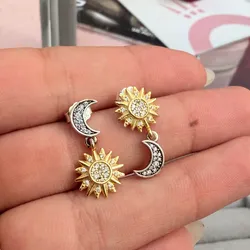Aretes sol y luna colgantes