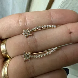 Aretes trepadoras oro 10 k 