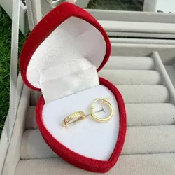 Argollitas oro 10 k estilo verssace
