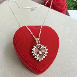 Cadena corazón rojo flechado
