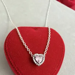 Cadena corazón rosado reluciente