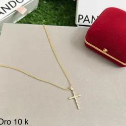 Cadena crucifijo oro 10 k