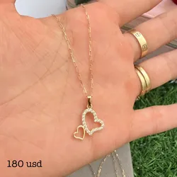 Cadena de 2 corazones