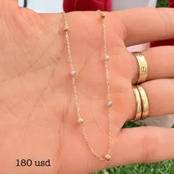 Cadena de bolitas tono de los 3 oros
