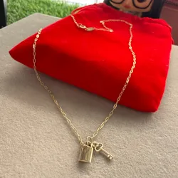 Cadena dije candado y llave de oro 10 k 