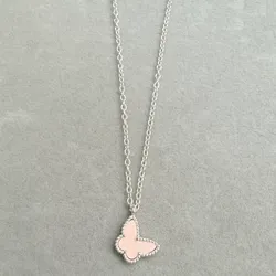 Cadena mariposa rosa Van Cleef
