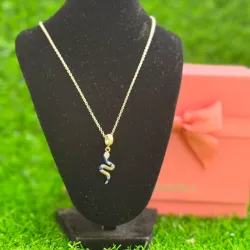 Cadena Pandora dije serpiente 🐍  azul