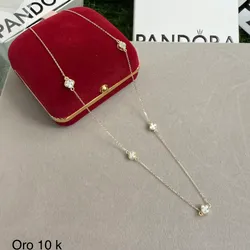 Cadena van Cleef blanca 5 flores