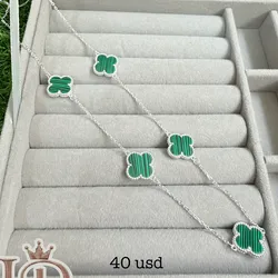 Cadenas Van Cleef 5 flores verdes grandes