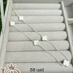 Cadenas Van Cleef blanca 5 flores pequeñas