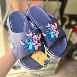 Chancletas doble plataforma Stitch azules