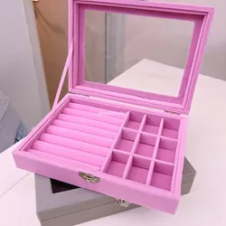 Cofre tapa de cristal rosado 