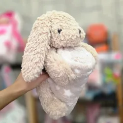 Colchita con peluche de apego (Conejo beige)