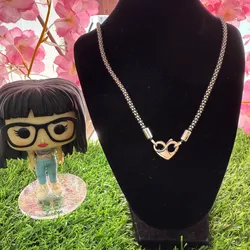 Collar cordón estilo serpiente cierre corazón infinito 