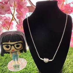 Collar cuentas  Paves essence con cierre corazón brillantes 
