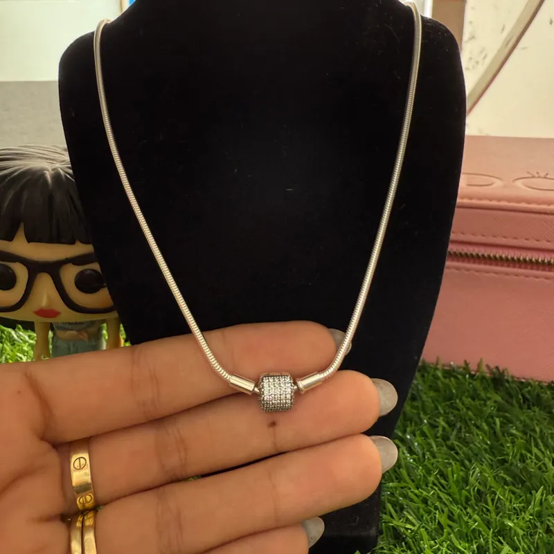 Collar essence s925 cierre barril con piedras (45 y 50 cm)