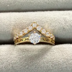 Combinación de anillos para compromiso oro 10 k