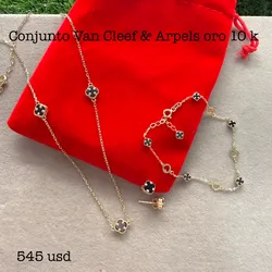 Conjunto Van Cleef de oro 10 kilates original 