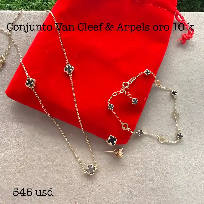 Conjunto Van Cleef de oro 10 kilates original 