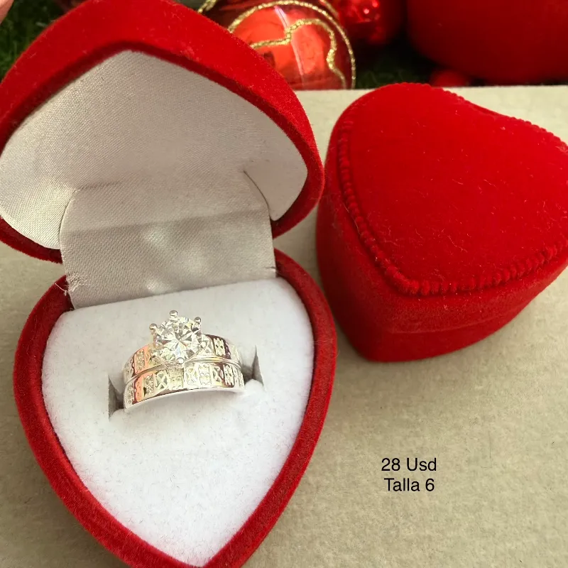 Juego de anillo de compromiso talla 6