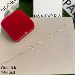 Manilla corazones oro 10 k