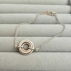 Manilla halo Pandora con detalles oro rosa