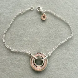 manilla Pandora Halo oro rosa 