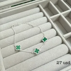 Manilla Van Cleef 3 flores verdes medianas