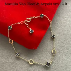 manilla Van Cleef negra de oro 10 k