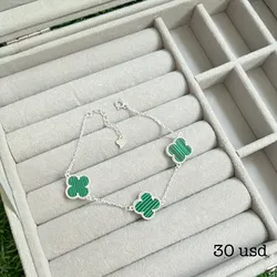 Manilla Van Cleef Verde 3 flores grandes