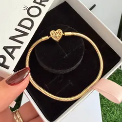 Pandora auténtica cierre árbol de la familia con recubrimiento en oro 14 k