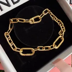 Pandora eslabonada con recubrimiento en oro 14 kilates