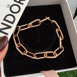 Pandora eslabonada ORIGINAL con recubrimiento en oro rosa de 14 kilates