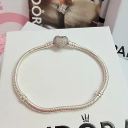 *PANDORA FLEXIBLE ORIGINAL 100 %* Cierre Corazón Pavés zirconias