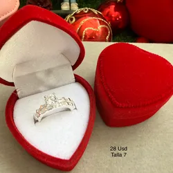 Pareja de anillos de compromiso talla 7