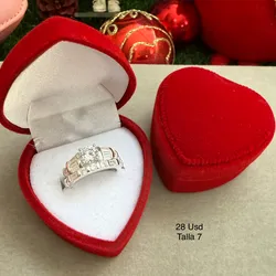 Pareja de anillos de compromiso talla 7