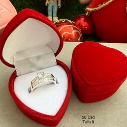 Pareja de anillos de compromiso talla 8