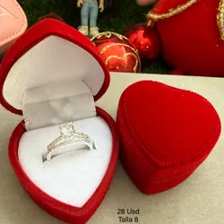 Pareja de anillos de compromiso talla 8