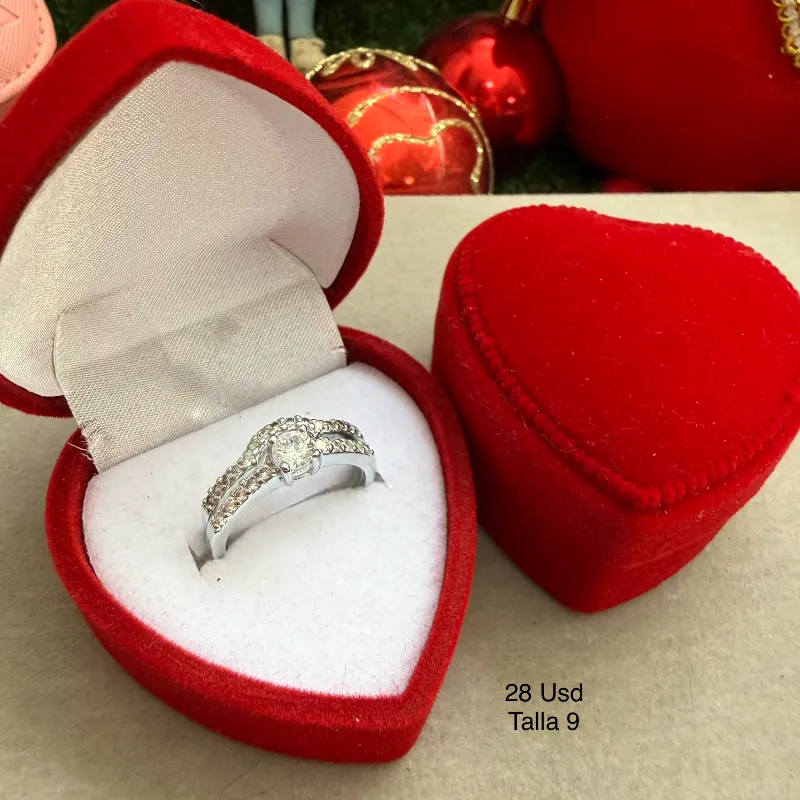 Pareja de anillos de compromiso talla 9