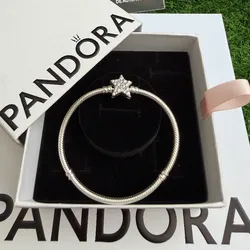 Pulsera Pandora auténtica con cierre estrella zirconias