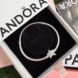 Pulsera Pandora flexible cierre estrellas con zirconias