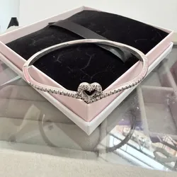Pulsera rígida corazón espumoso Pandora