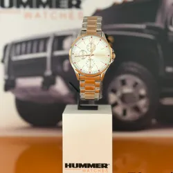 Reloj hummer de mujer con detalles en plateado y oro rosa