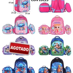 Mochilas de 3 piezas con luces