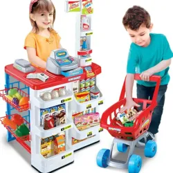 Supermercado con carrito de compras