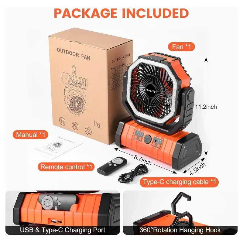 Ventilador recargable 