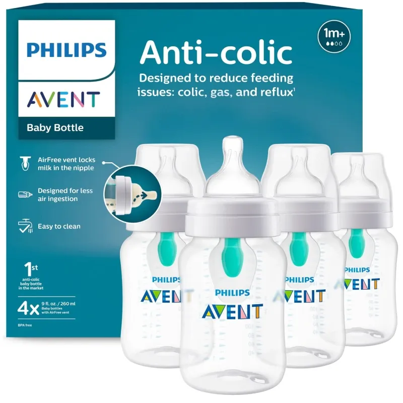 Philips Avent® Biberón Anticólicos con Ventilación AirFree | 9 oz (266 ml)